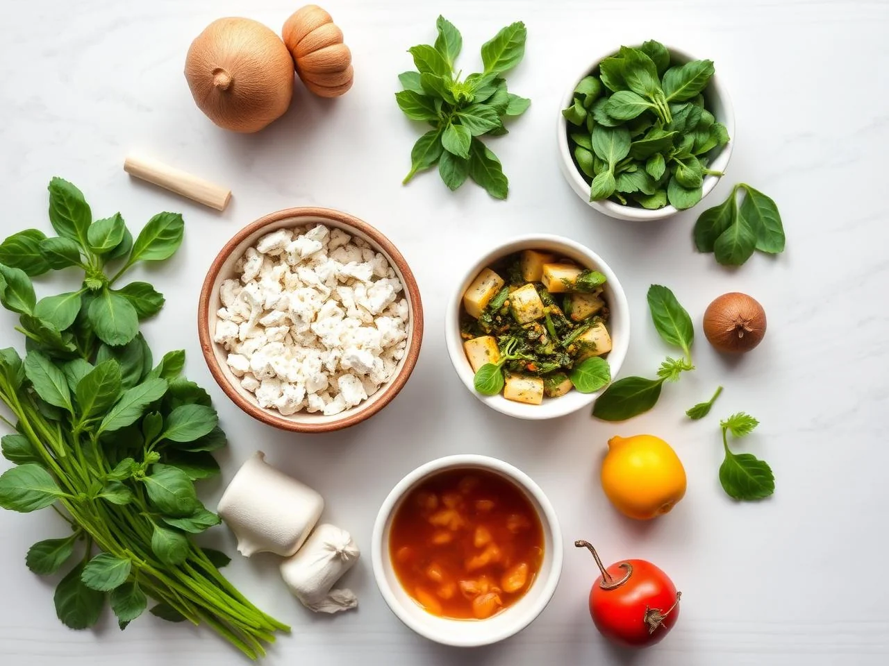 Ingredients for Spinach Omelette