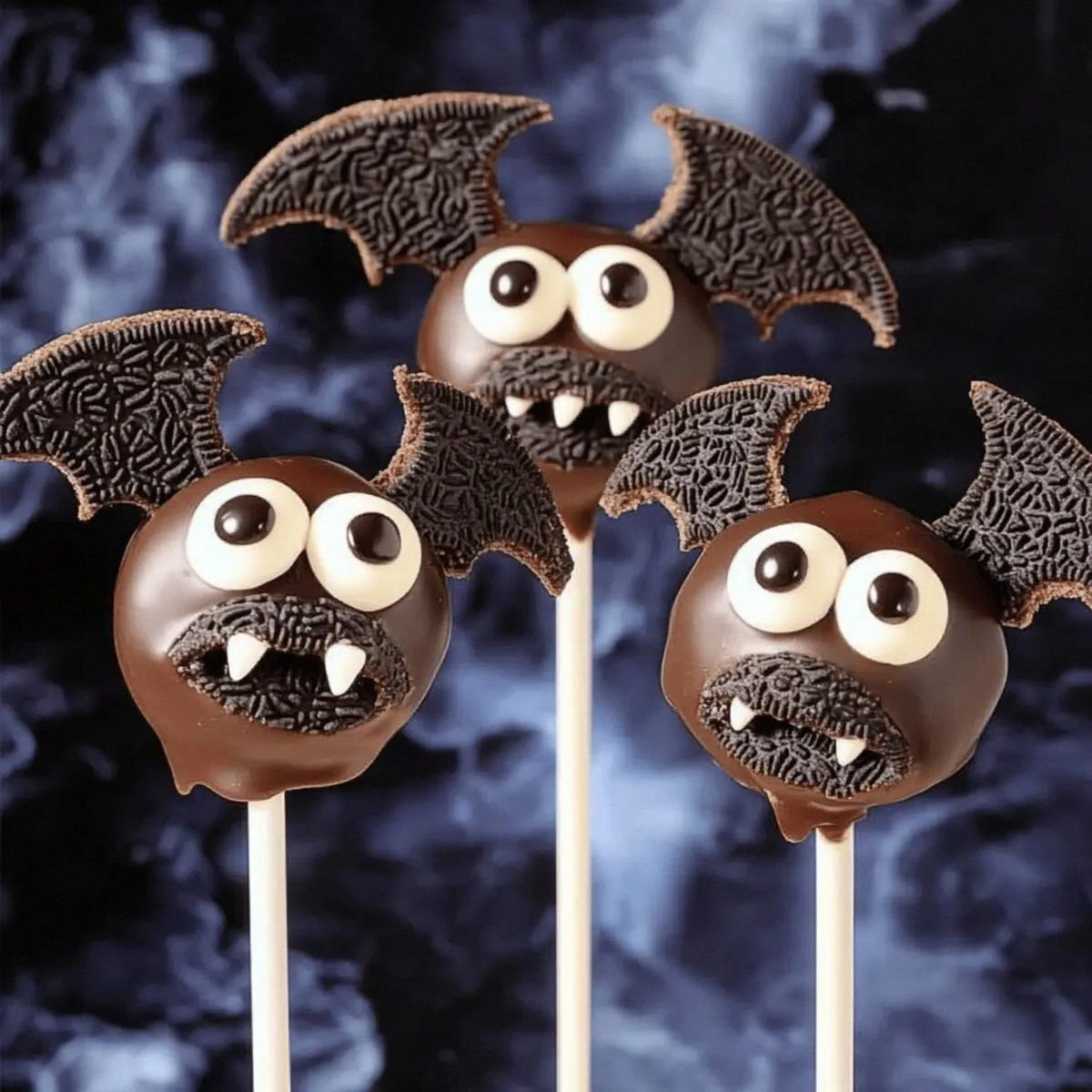 Spook-tacular OREO Bat Cookie Ball Pops for Halloween Fun