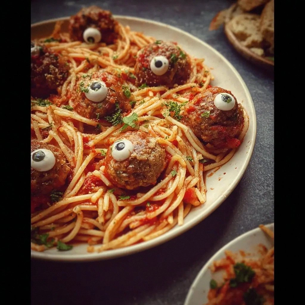 Spooky Spaghetti with Meatball