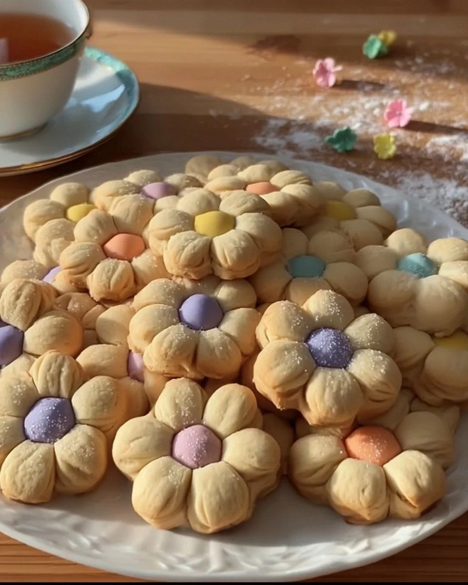 Spring Flower Shortbread Cookies