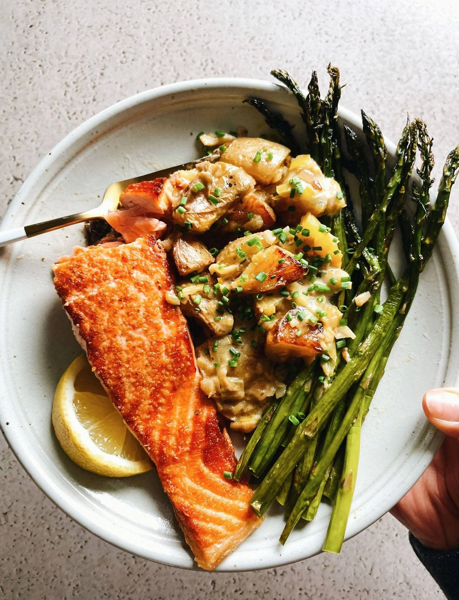 Spring Salmon with Creamed Lee