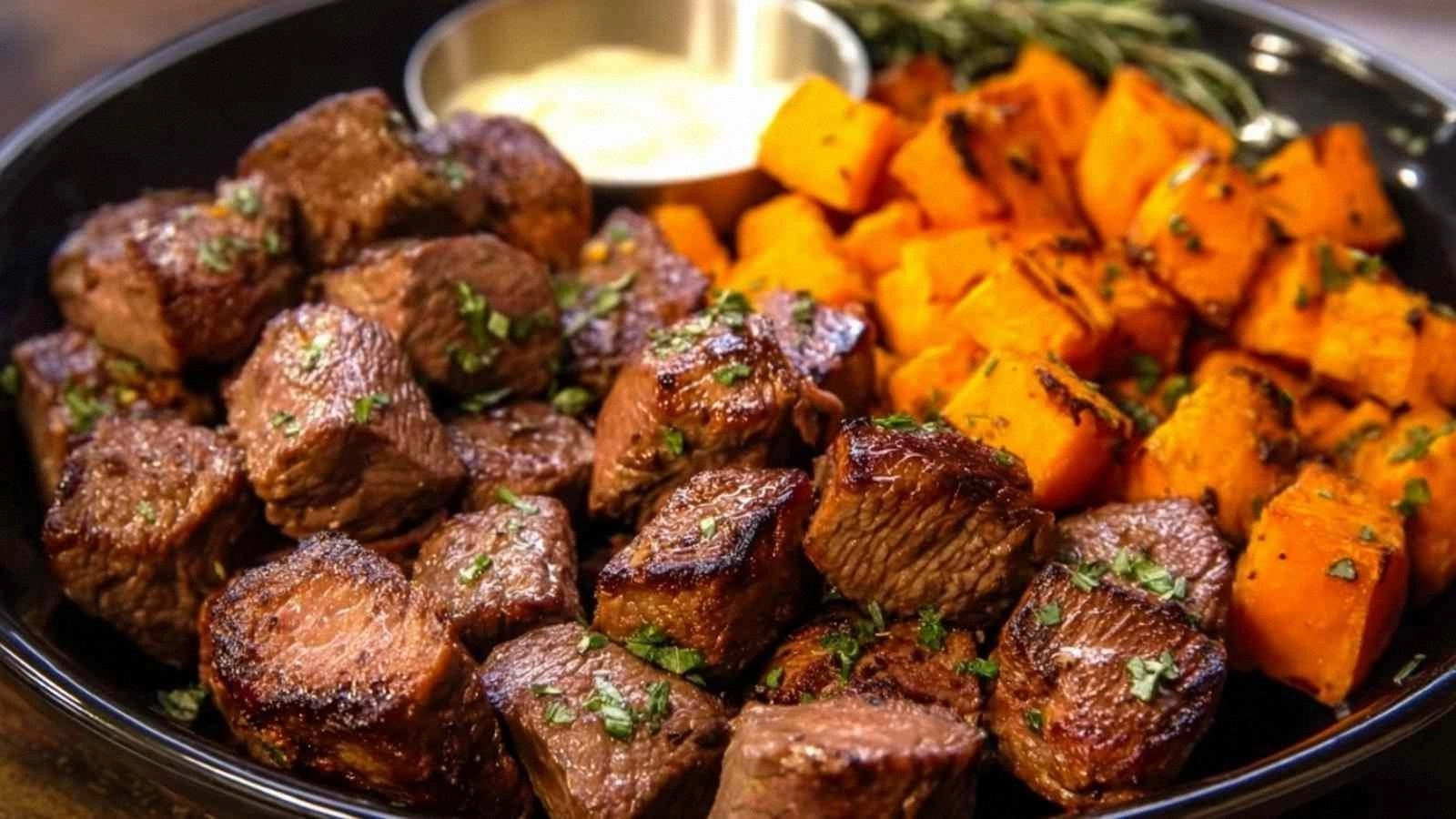 Steak Bites with Sweet Potatoe