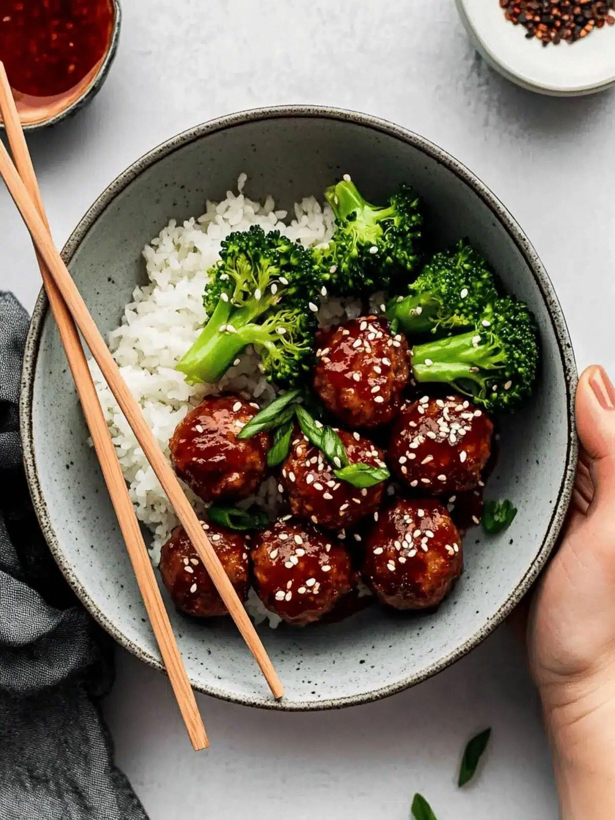 Sticky Mongolian Meatballs and