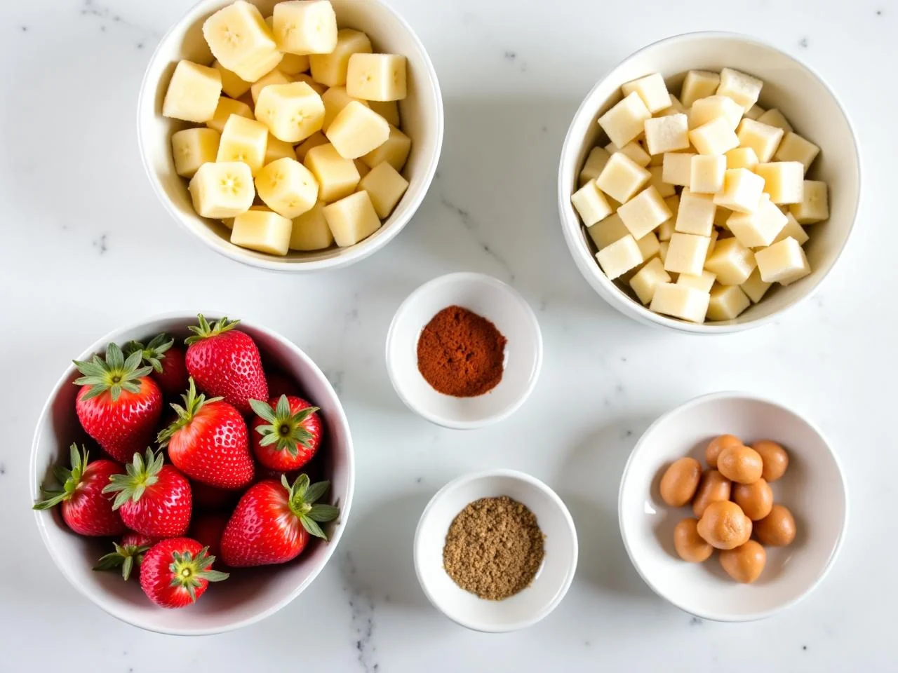 Ingredients for Strawberry Banana Smoothie