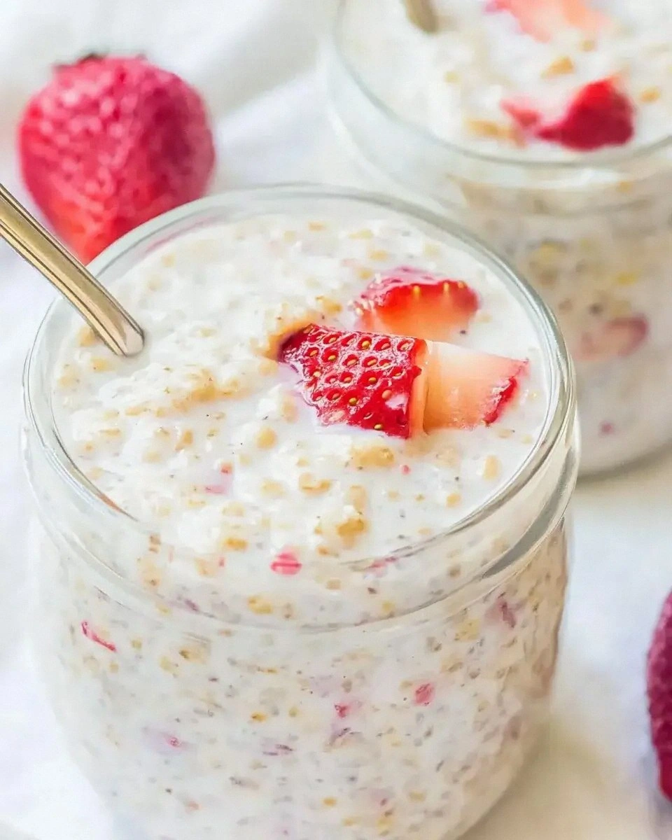 Strawberry Cheesecake Overnight Oats are a delicious!