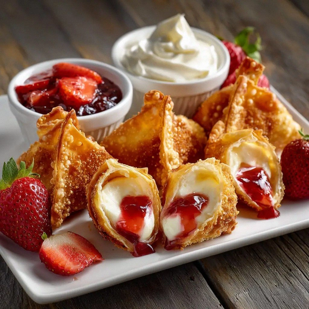 Strawberry Cheesecake Wontons 
