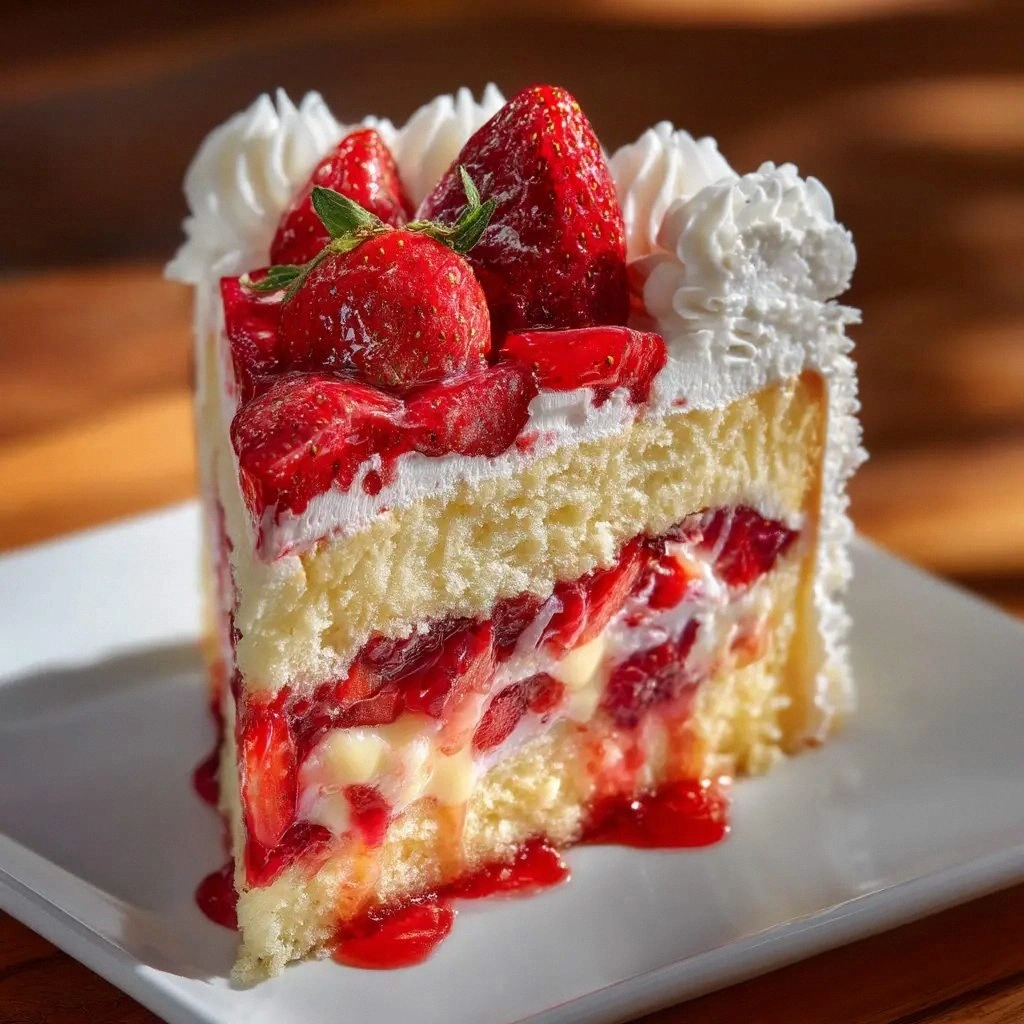 Strawberry Custard Cake: A Ste