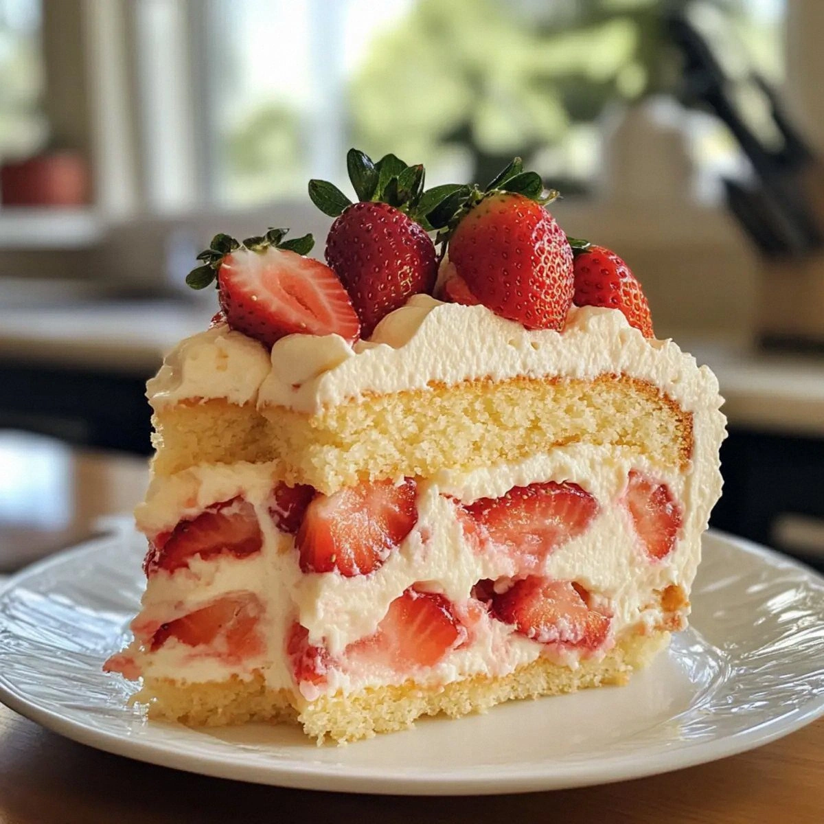 Strawberry Custard Delight Cake: A Slice of Summery Bliss