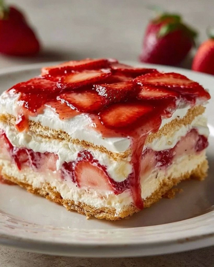 Strawberry Eclair Cake