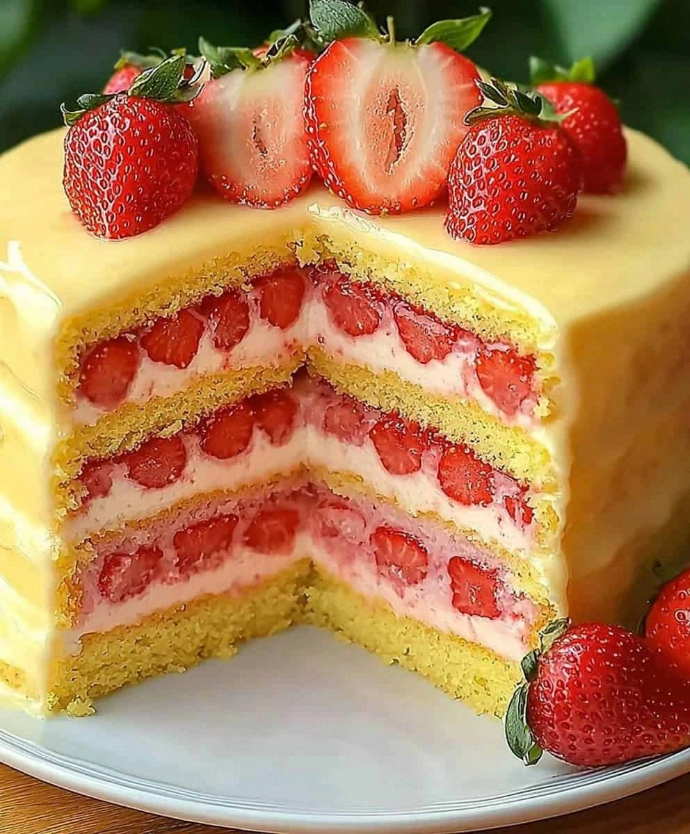 Strawberry Lemonade Layer Cake: A Refreshing Summer Dessert