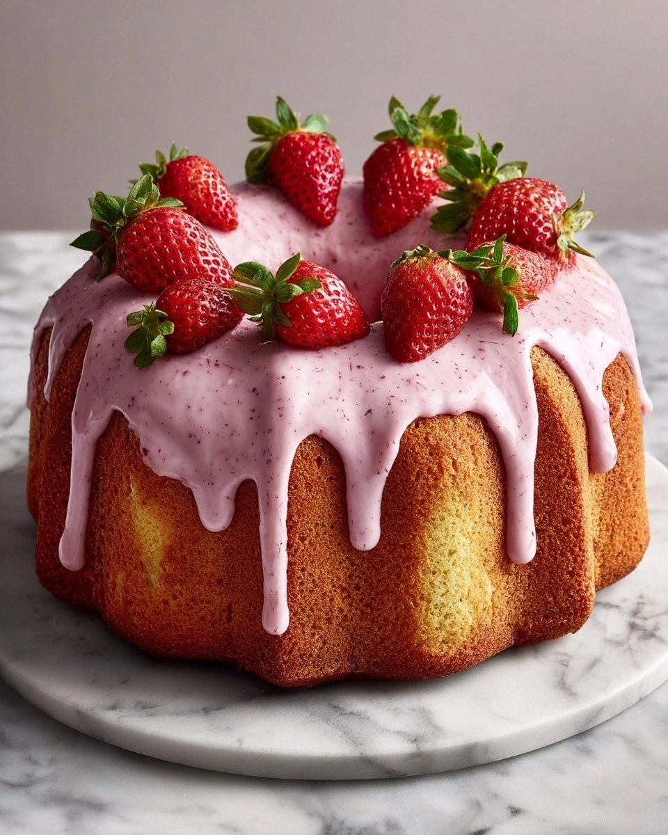 Strawberry Milkshake Pound Cak