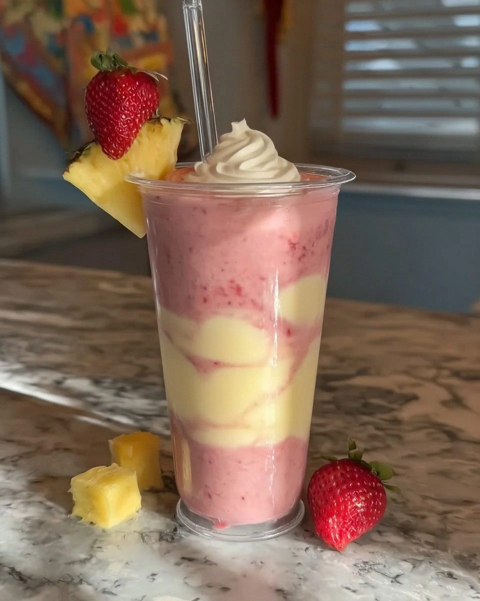 Strawberry pina colada smoothie