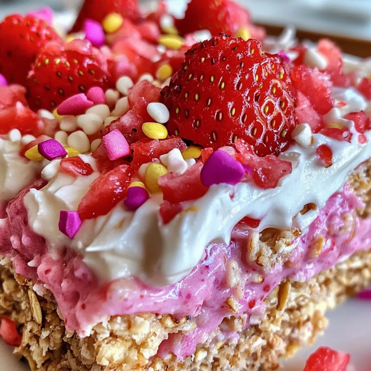 Strawberry Pop-Tart Protein Baked Oats for a Wholesome Start