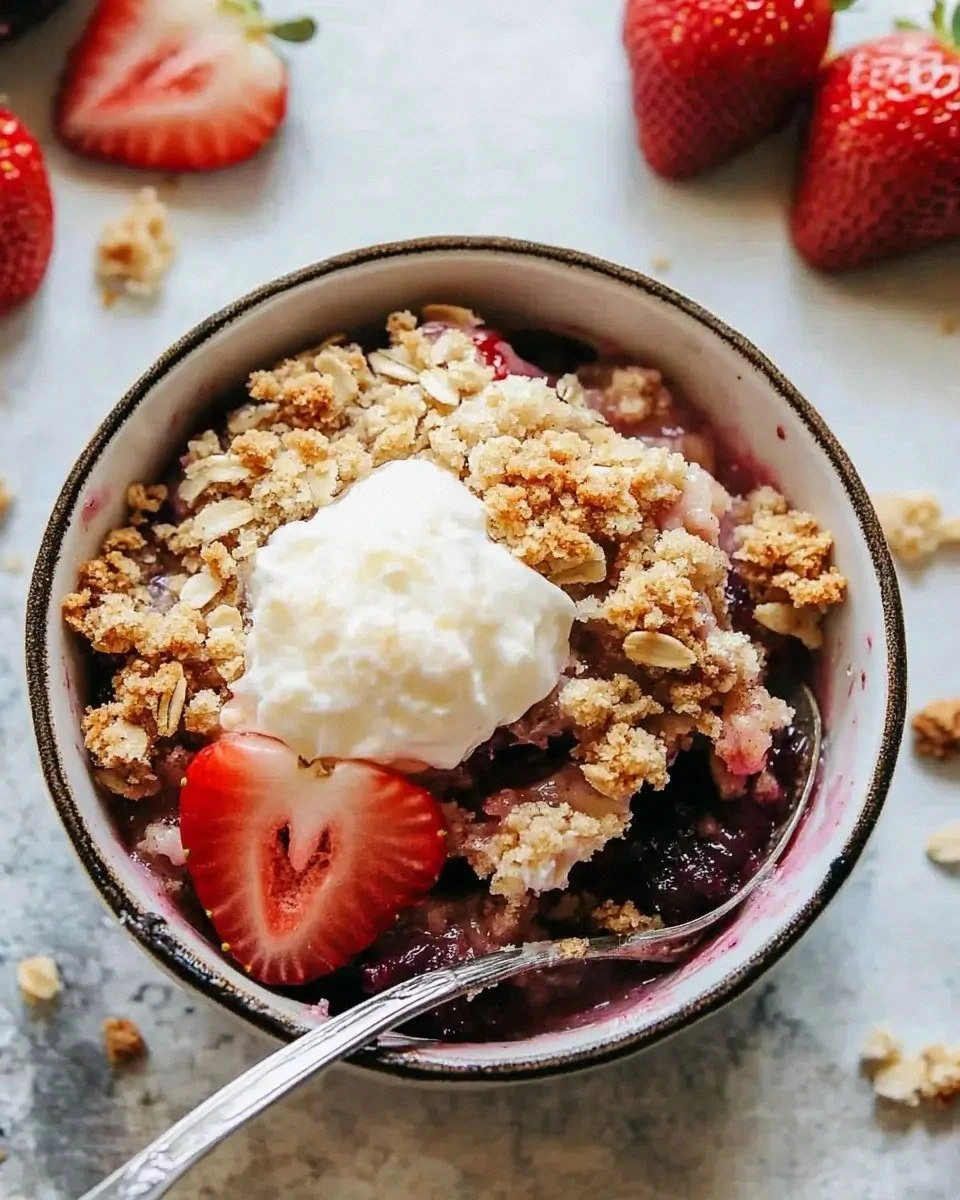 Strawberry Rhubarb Crisp Recipe is a must-try dessert!