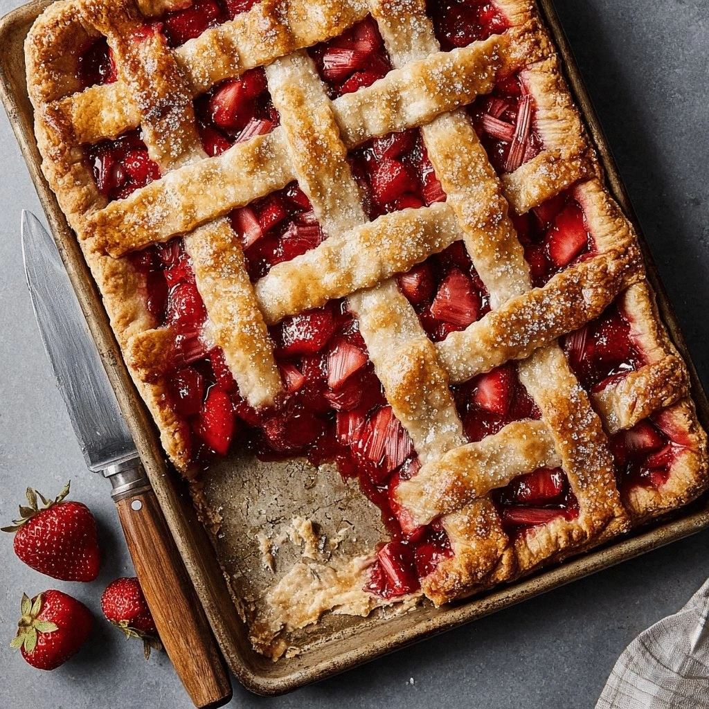 Strawberry Rhubarb Slab Pie