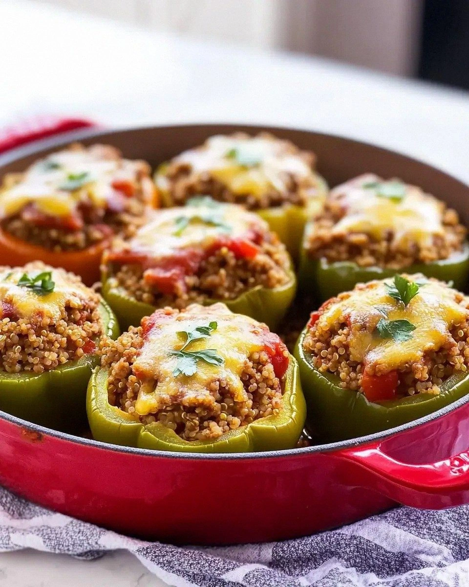 Stuffed Bell Peppers with Turkey and Quinoa are delicious!