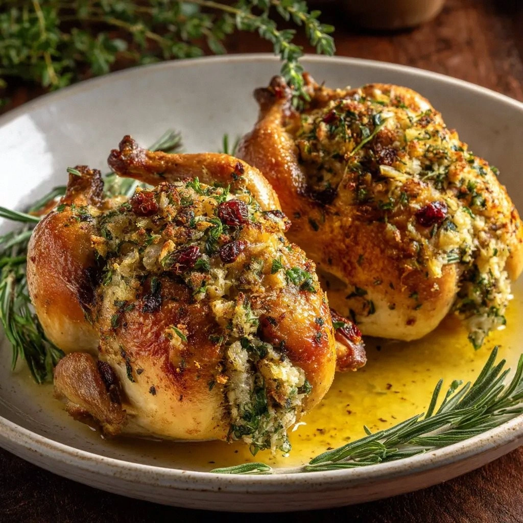 Stuffed Cornish Game Hens with