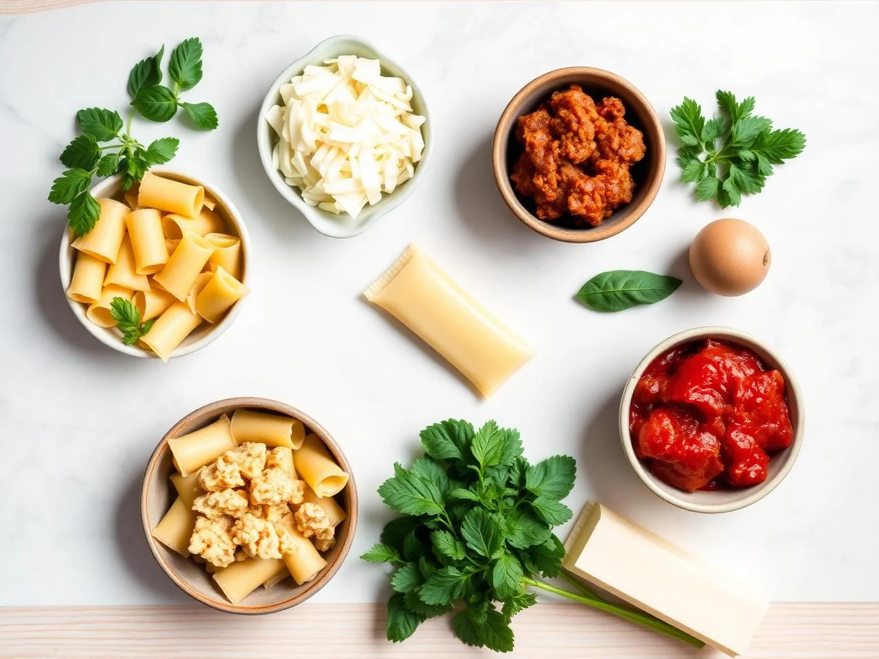 Ingredients for Stuffed Manicotti