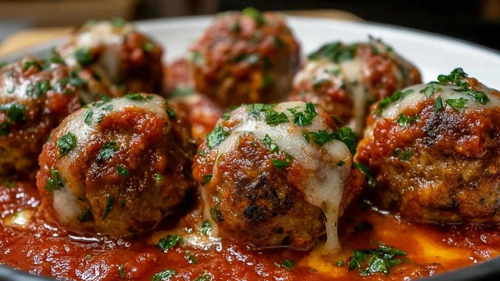 Stuffed Meatballs with Mozzare