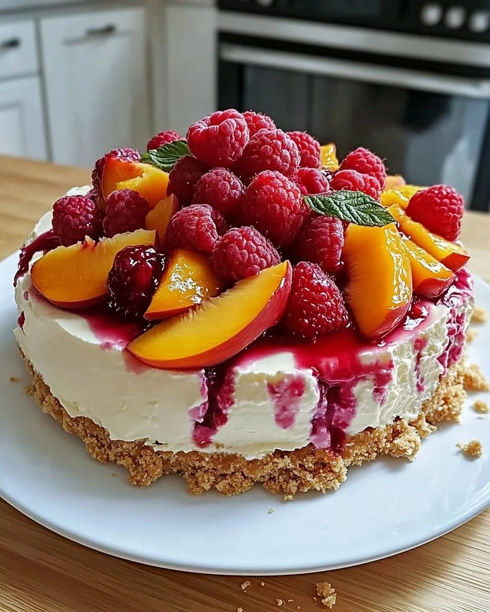 SUMMER BLISS PEACH AND RASPBERRY CHEESECAKE DELIGHT is a must-try!