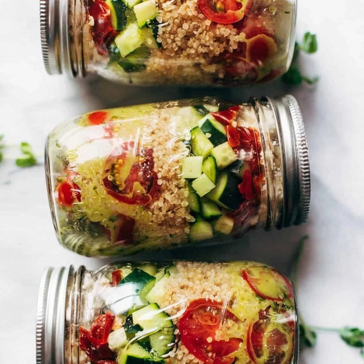 Summer Quinoa Salad Jars with 