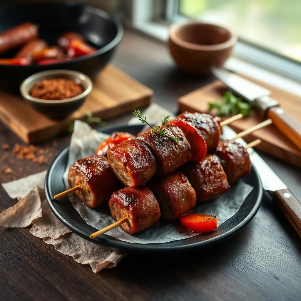 Summer Sausage And Vegetable Kabobs