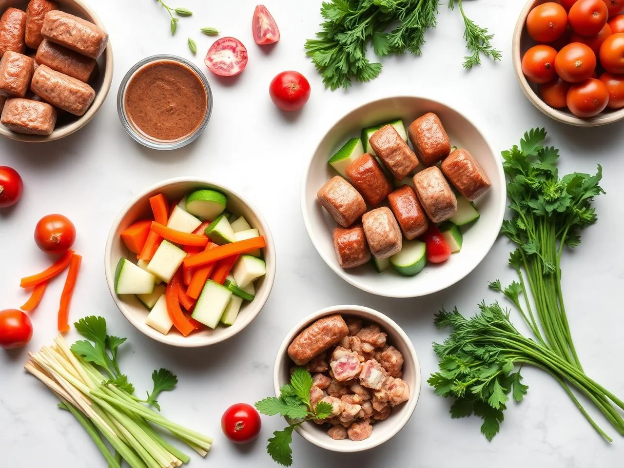 Ingredients for Summer Sausage And Vegetable Kabobs
