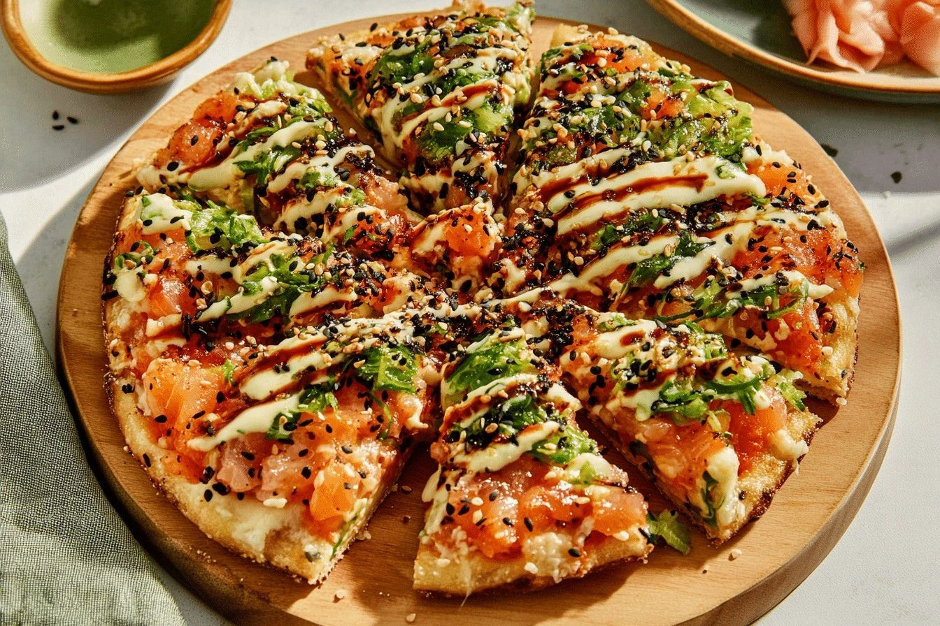 Sushi Pizza Recipe with Fresh 
