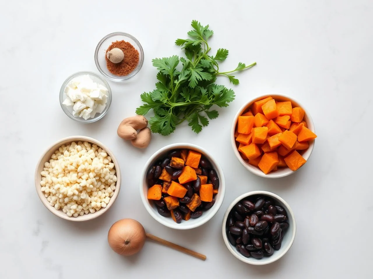 Ingredients for Sweet Potato And Black Bean Bake