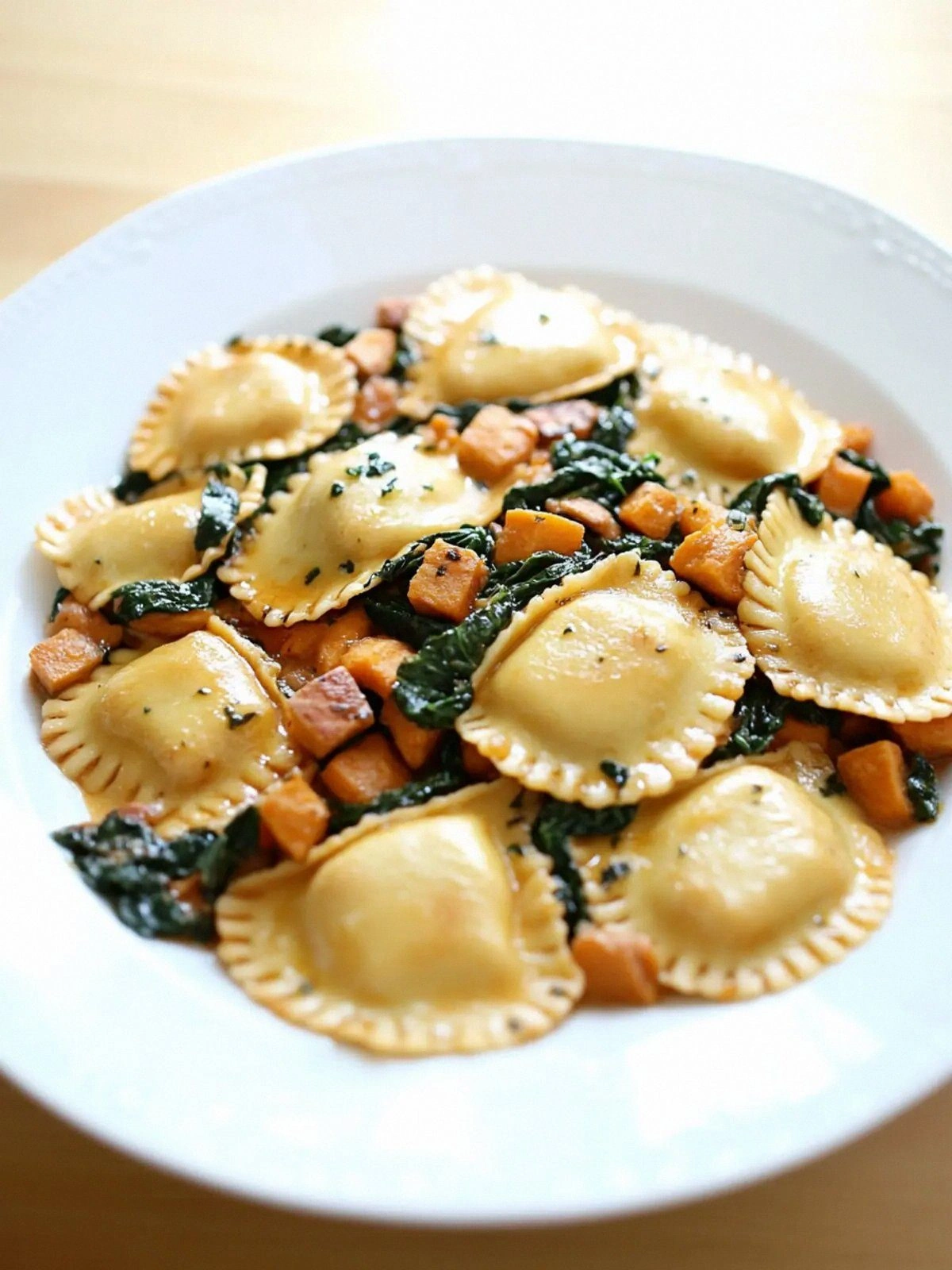 Sweet Potato and Spinach Ravio