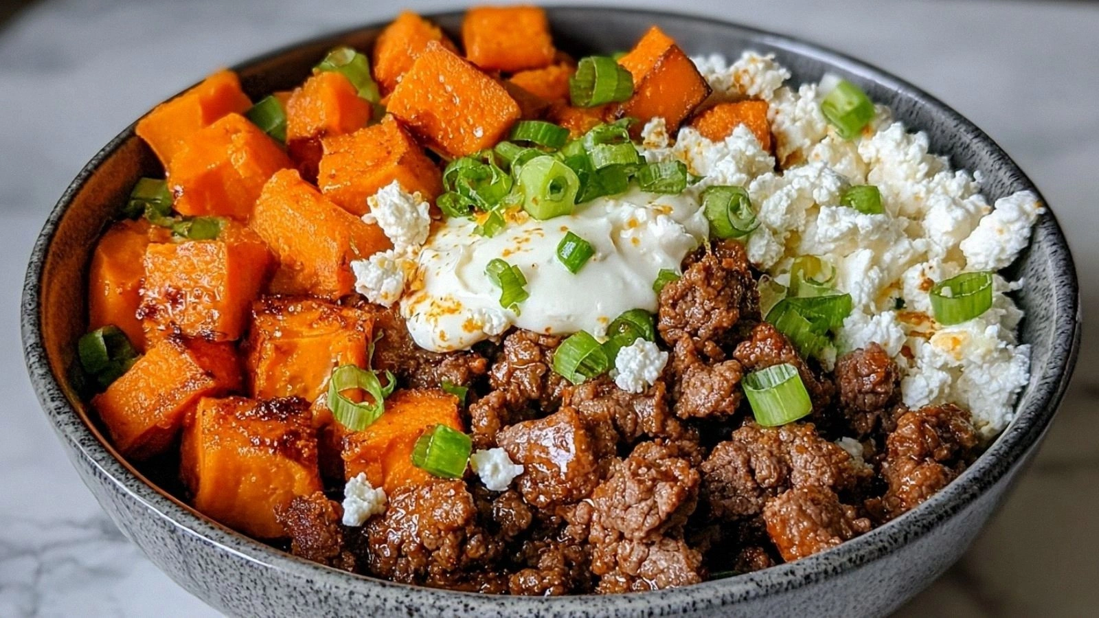 Sweet Potato Beef Bowl with Ho