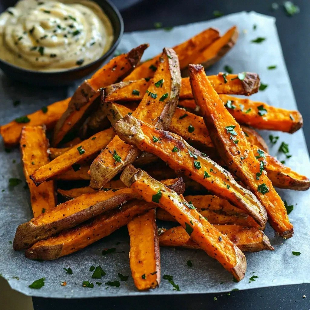Sweet Potato Fries with Garlic