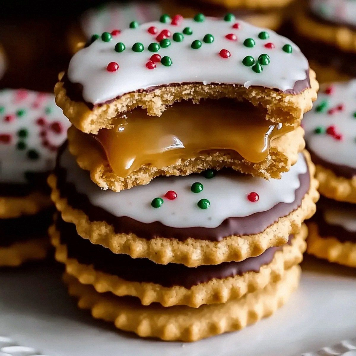 Sweet & Salty Caramel Ritz Cracker Christmas Cookies Delight