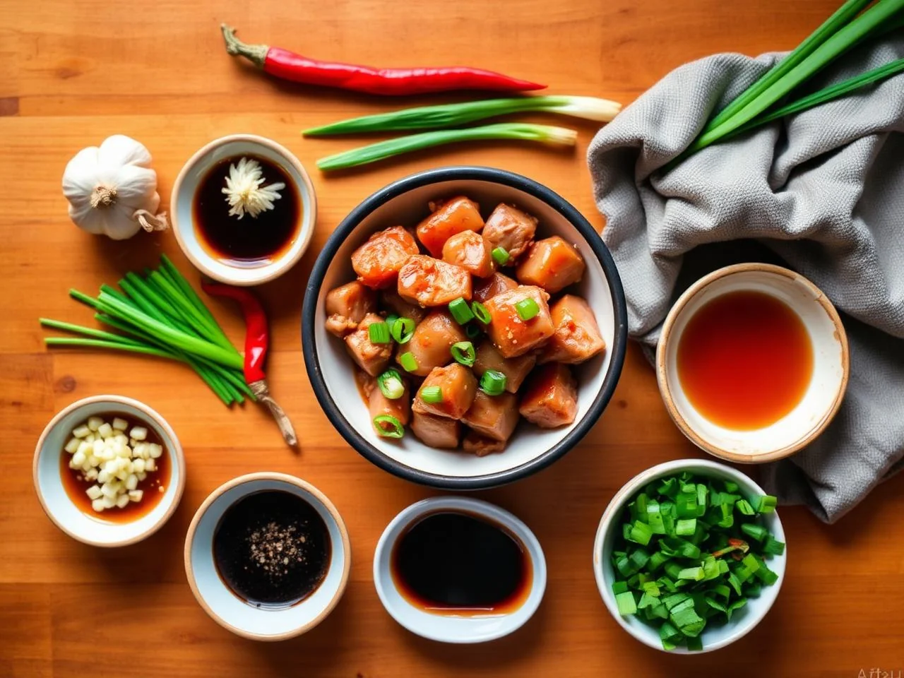 Ingredients for Szechuan Twice Cooked Pork