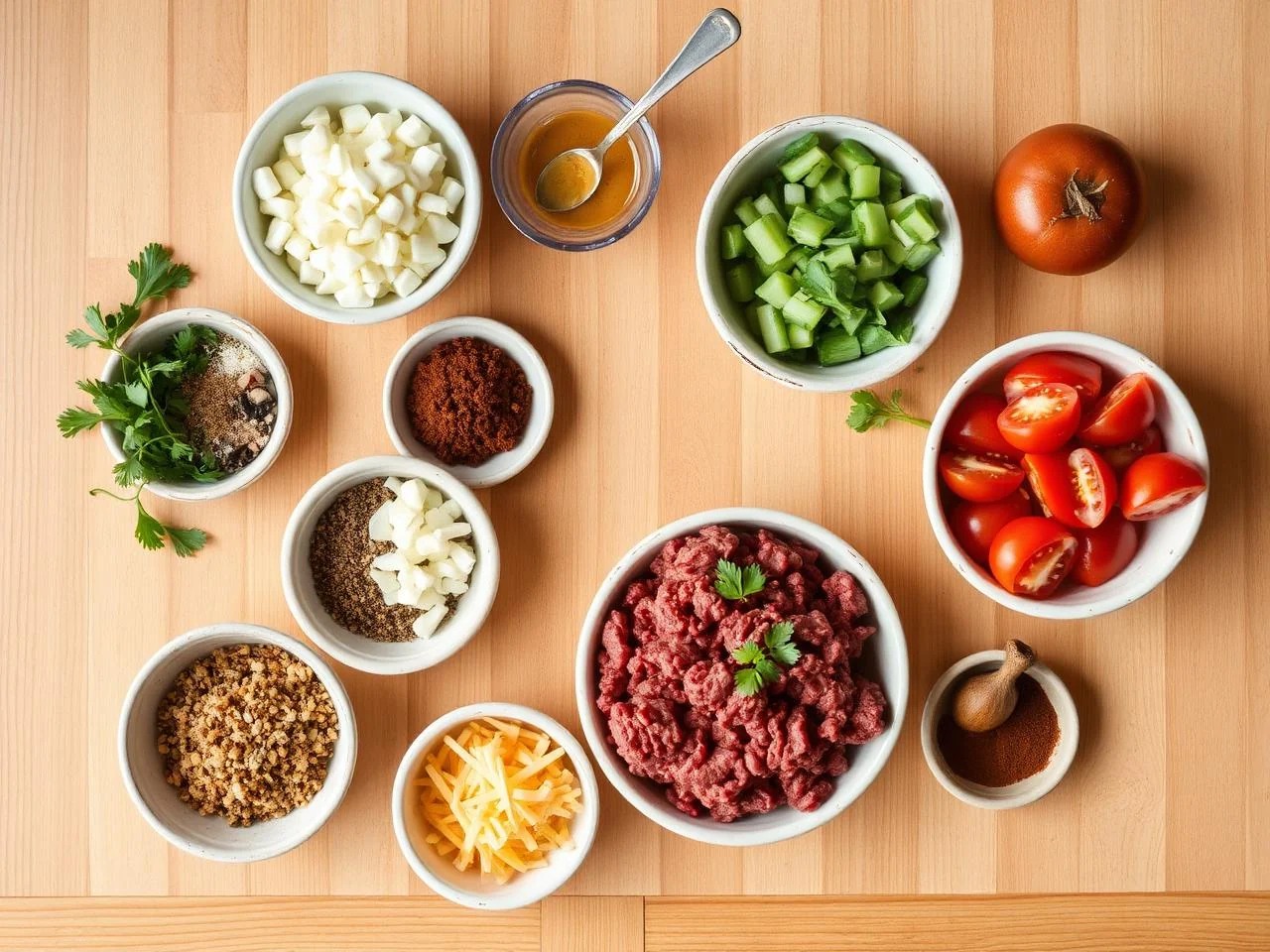 Ingredients for Taco Casserole With Ground Beef