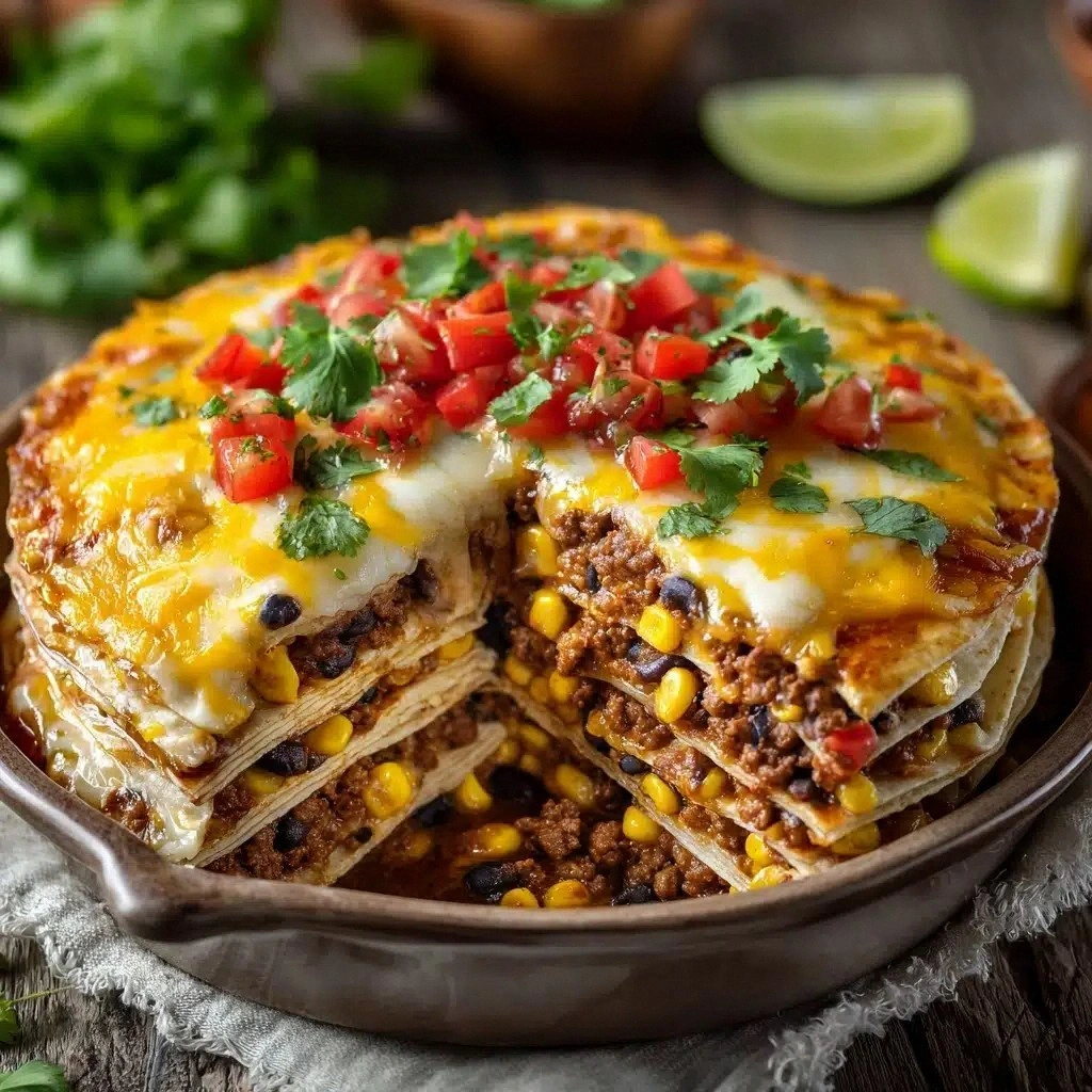 Taco Casserole with Tortillas