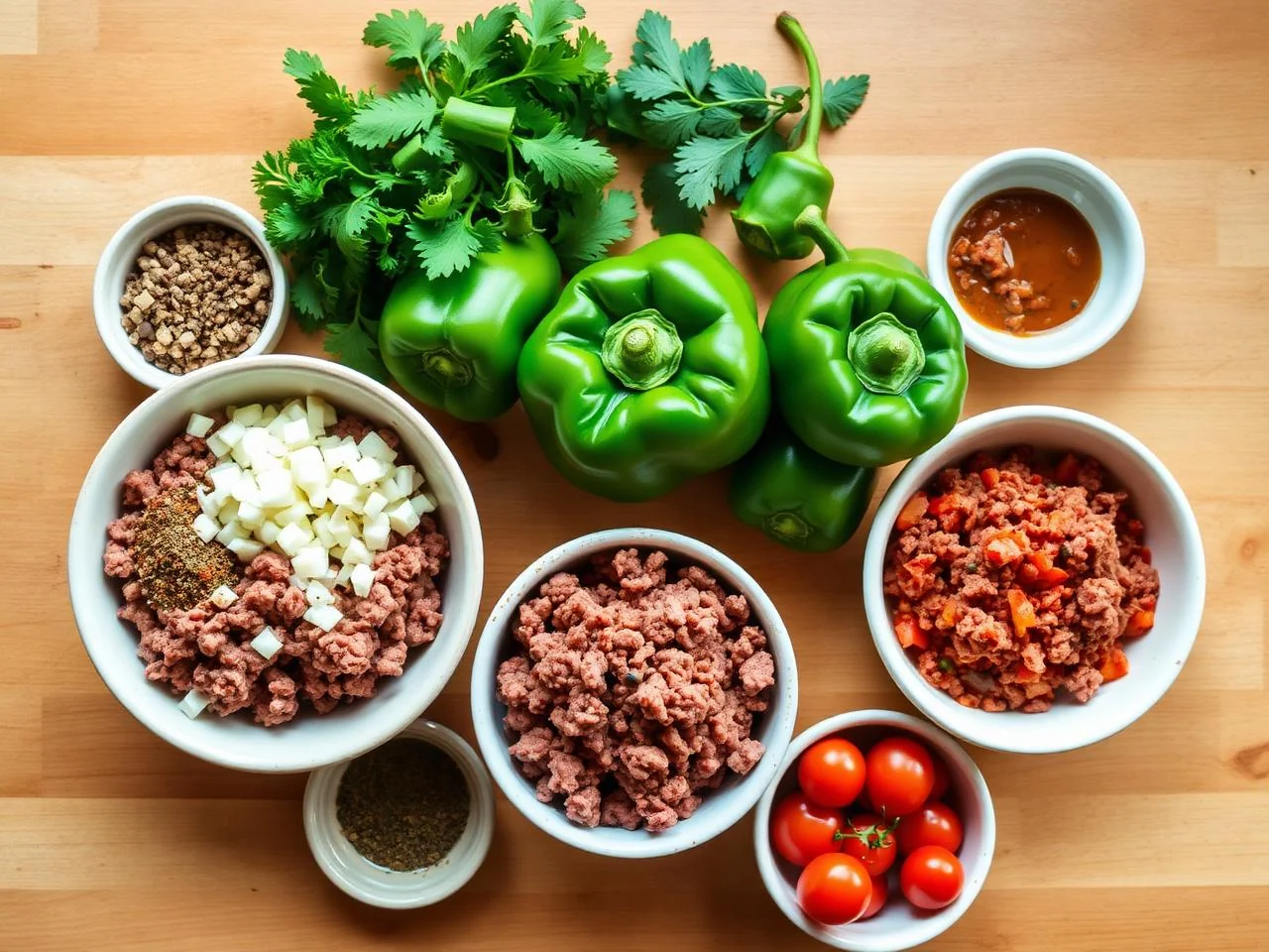Ingredients for Taco Stuffed Peppers