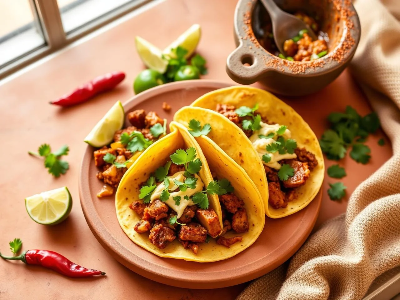 Tacos De Papas Con Chorizo