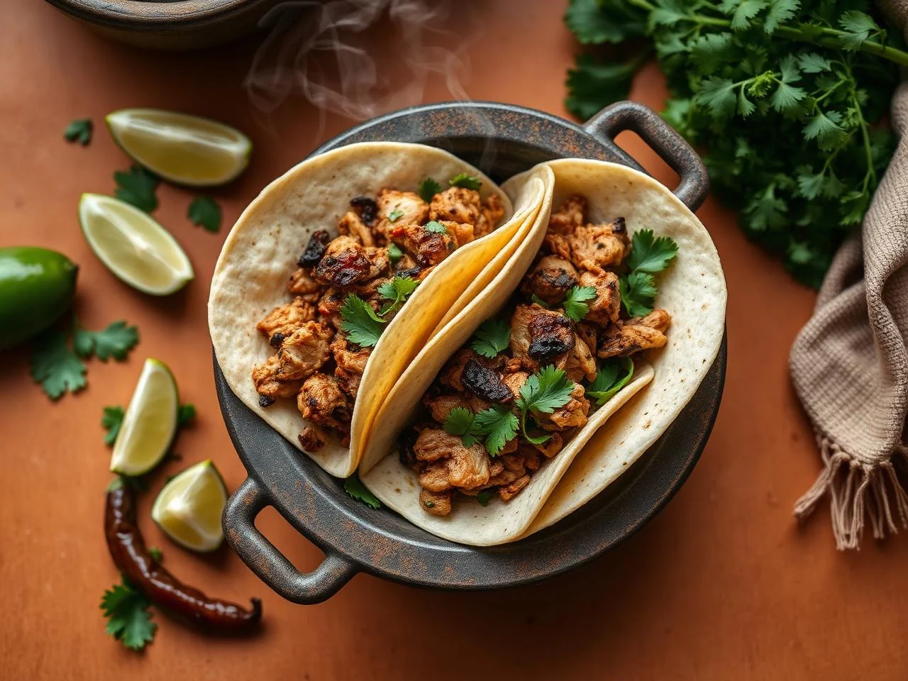 Tacos De Pollo Al Carbon
