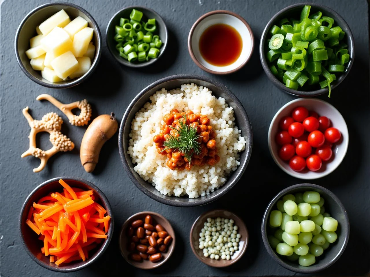 Ingredients for Teriyaki Chicken Rice Bowl