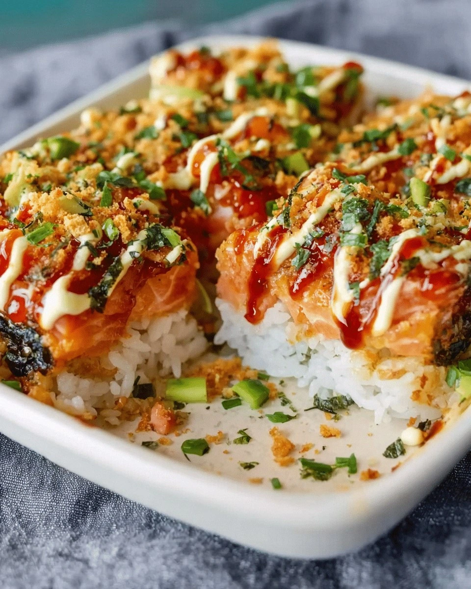 Teriyaki Salmon Sushi Bake