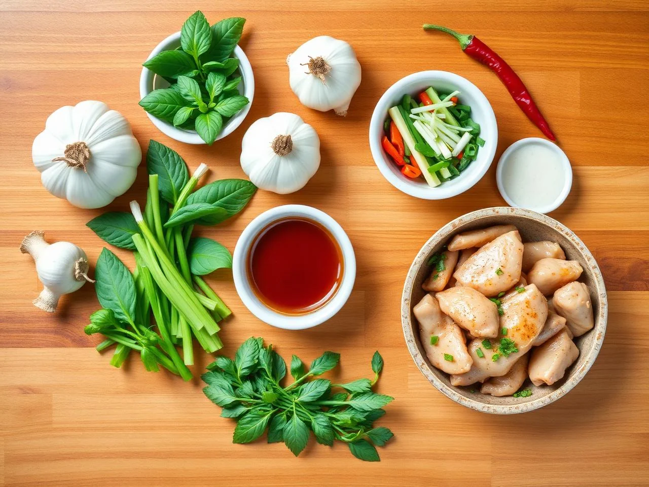 Ingredients for Thai Basil Chicken