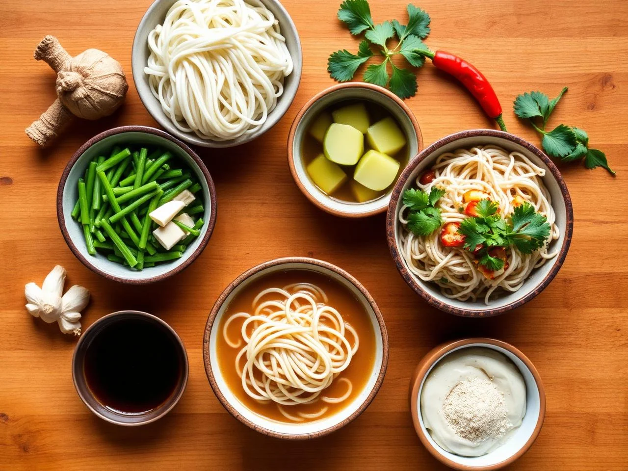 Ingredients for Thai Boat Noodle Soup