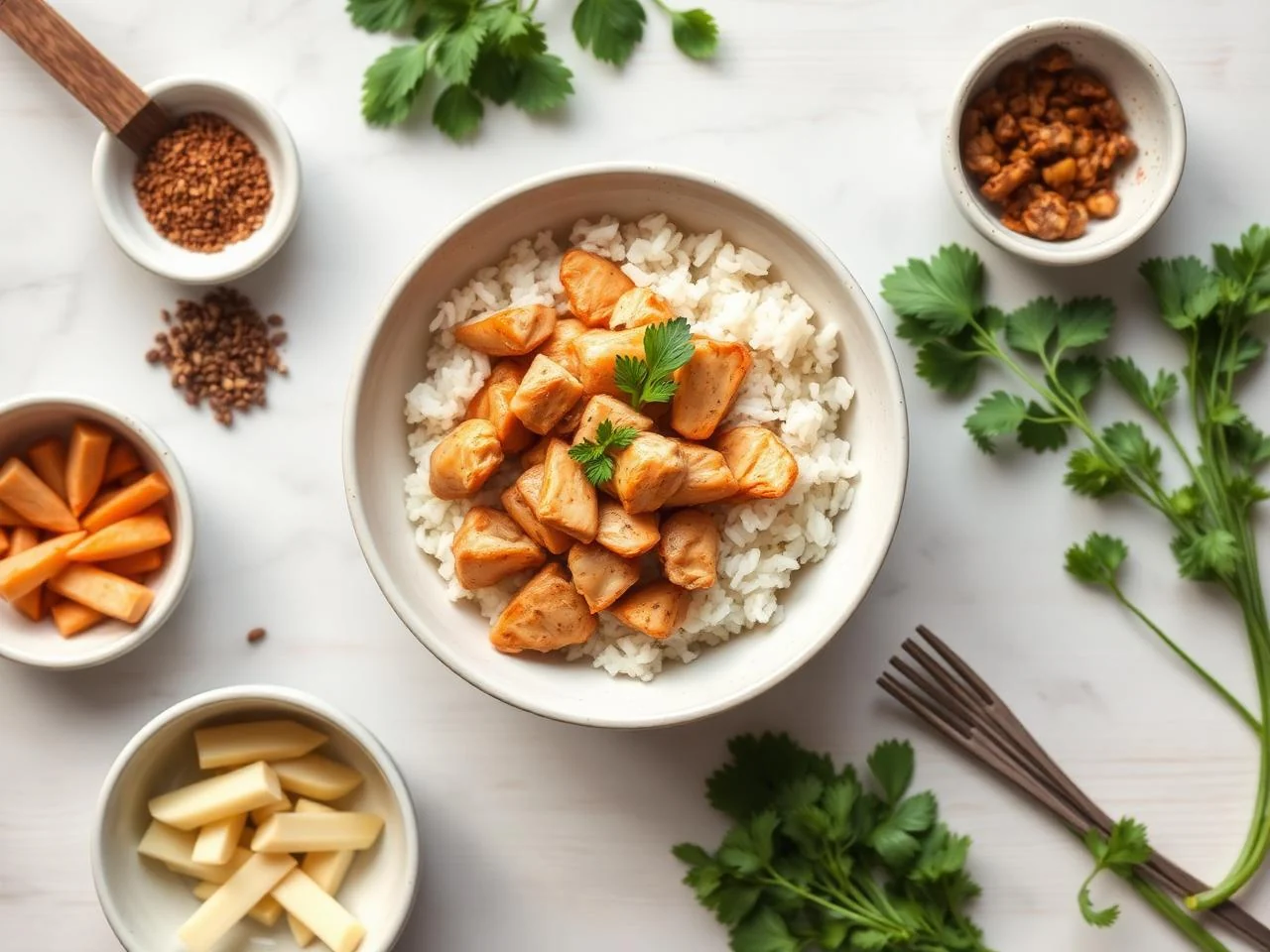 Ingredients for Thai Chicken And Rice Bowl