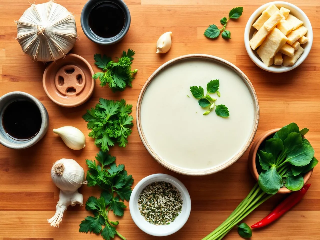 Ingredients for Thai Coconut Soup