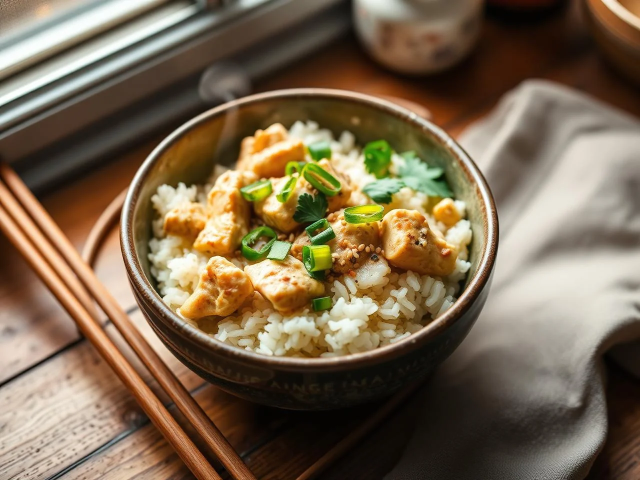 Thai Green Curry Chicken Rice Bowl