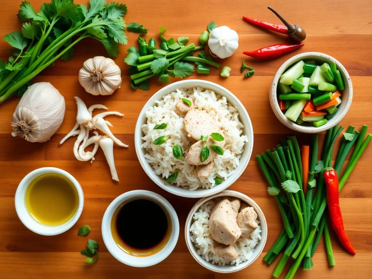 Ingredients for Thai Green Curry Chicken Rice Bowl