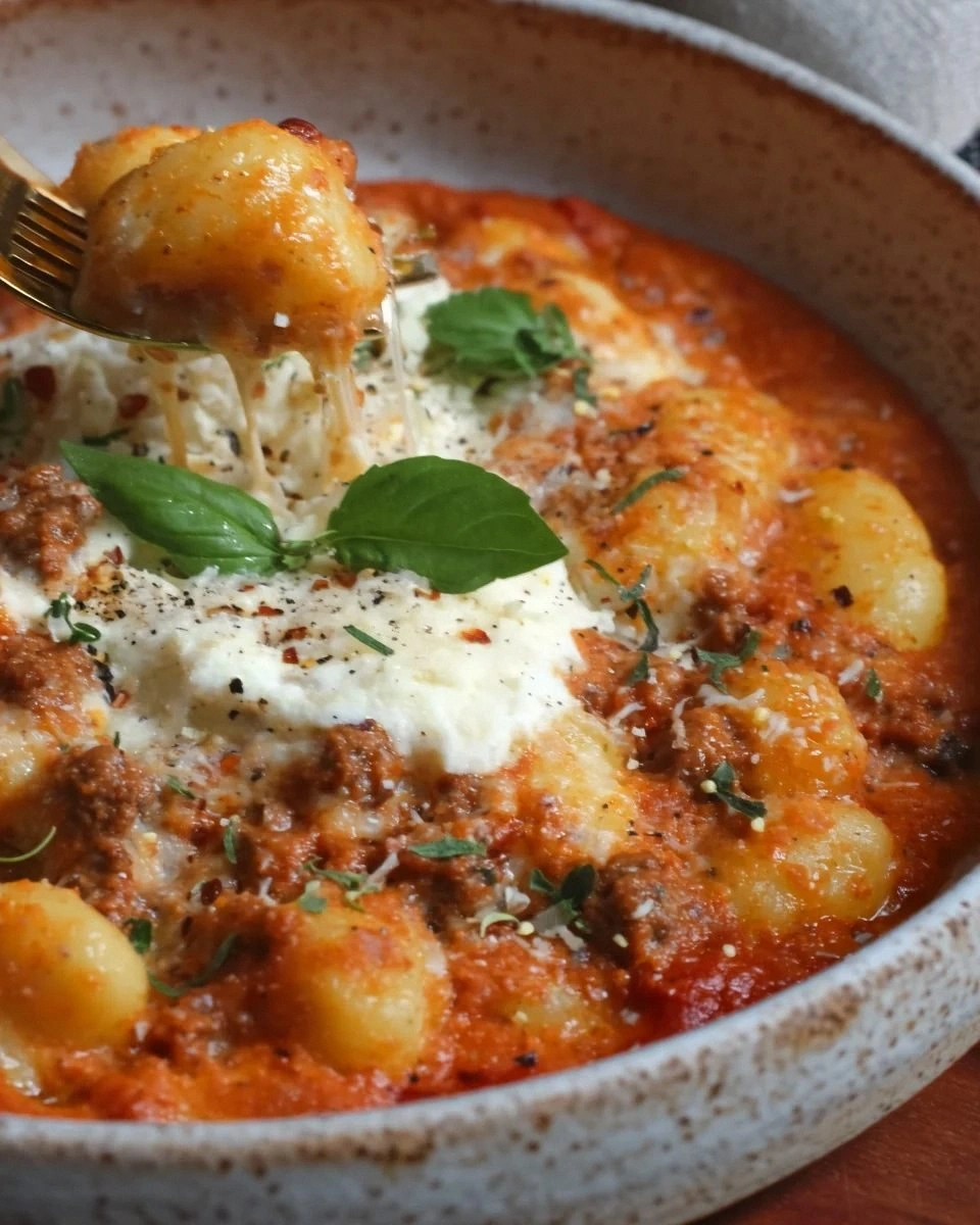 Three Cheese Baked Gnocchi