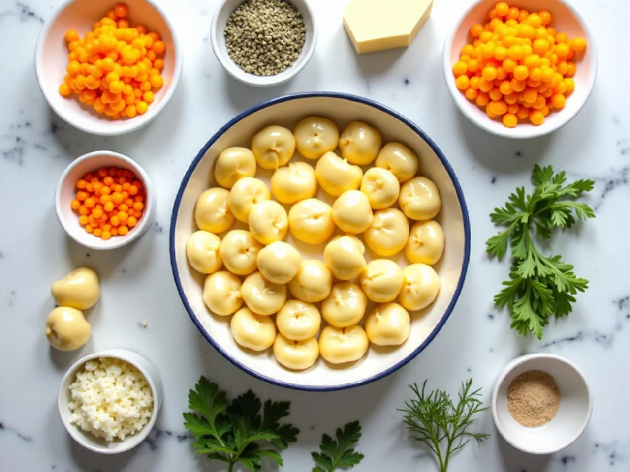 Ingredients for Three-Cheese Tortellini in Cream Sauce