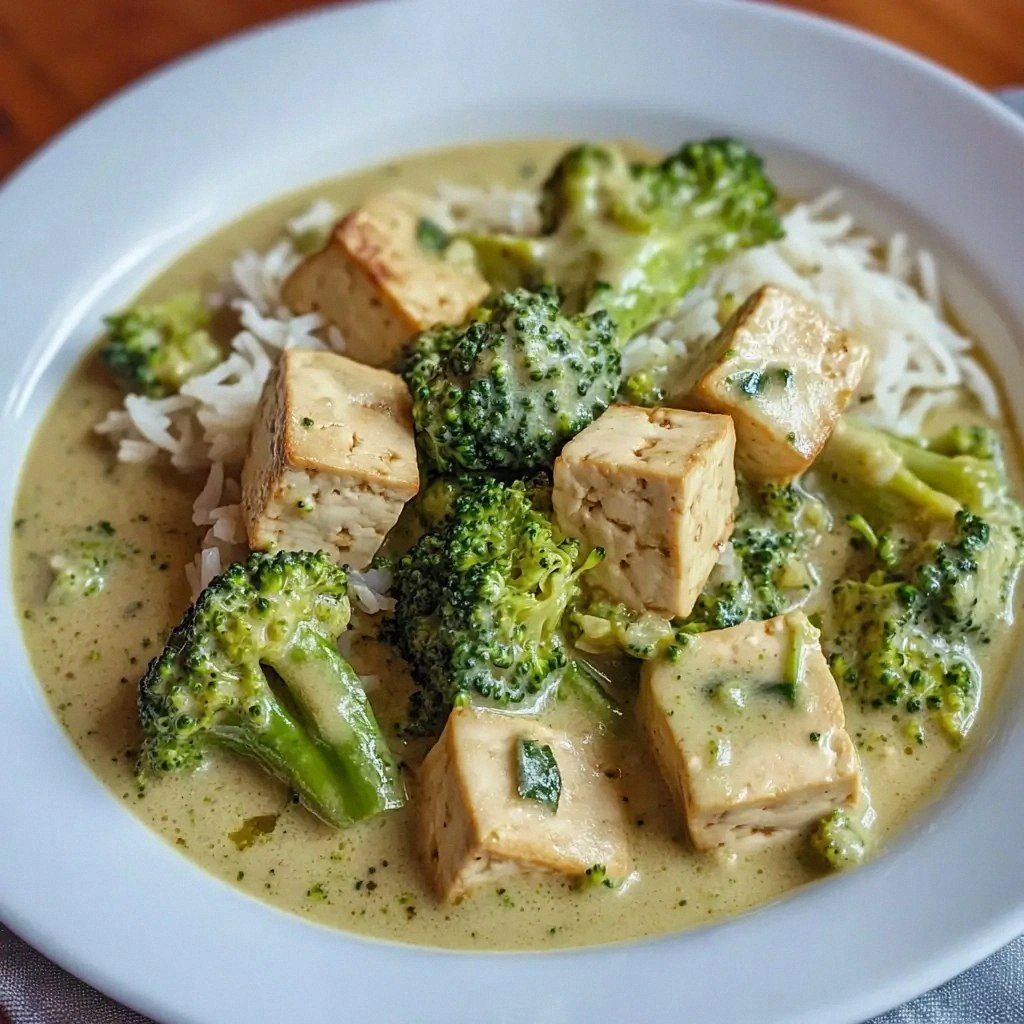 Tofu and Broccoli Green Curry 